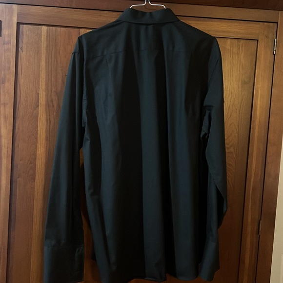 Ryan Seacrest Distinction Black Mens Size 18 Slim Fit Dress Shirt - Picture 6 of 7